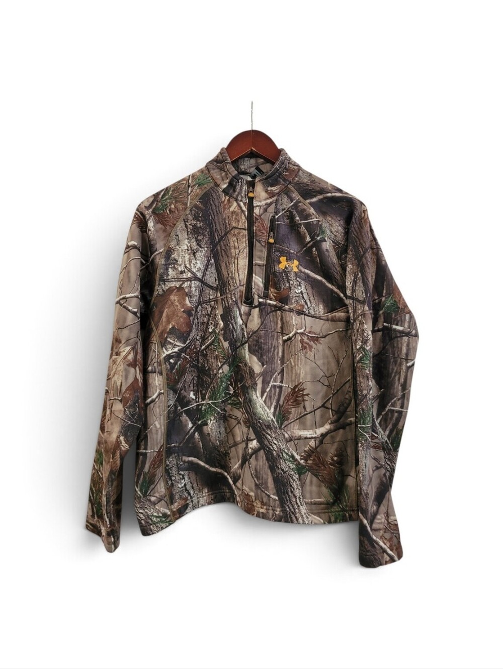 Under Armour Men's Camo 1/4 Zip Pullover Fleece Jacket Medium Hunting Realtree